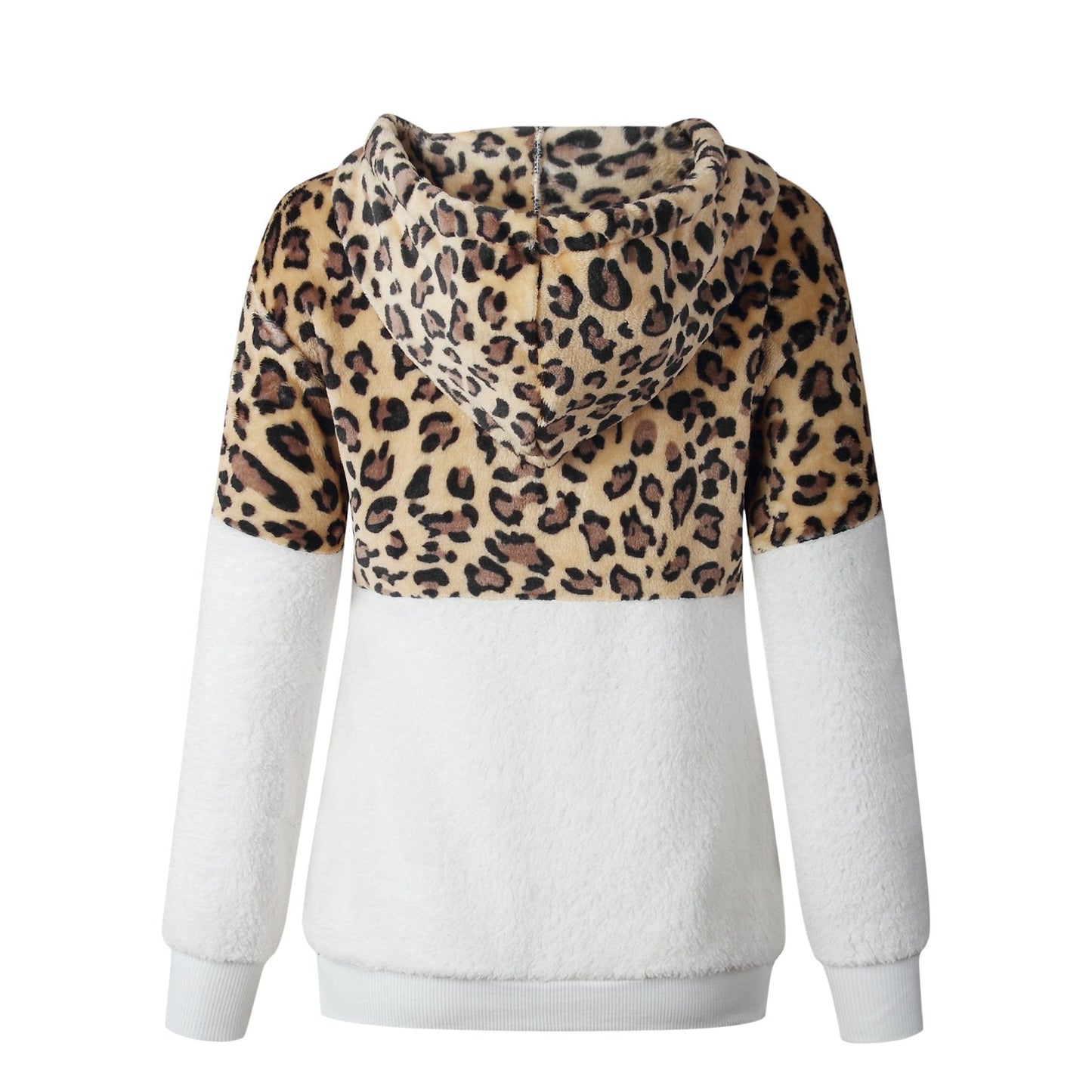 Teddy pullover - extremely warm and cozy hoodie with a stylish leopard pattern for spring