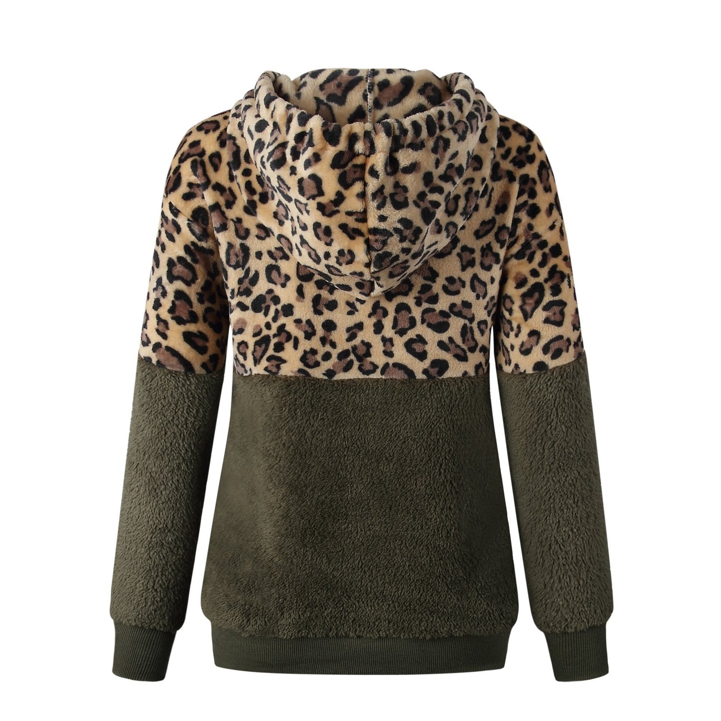 Teddy pullover - extremely warm and cozy hoodie with a stylish leopard pattern for spring