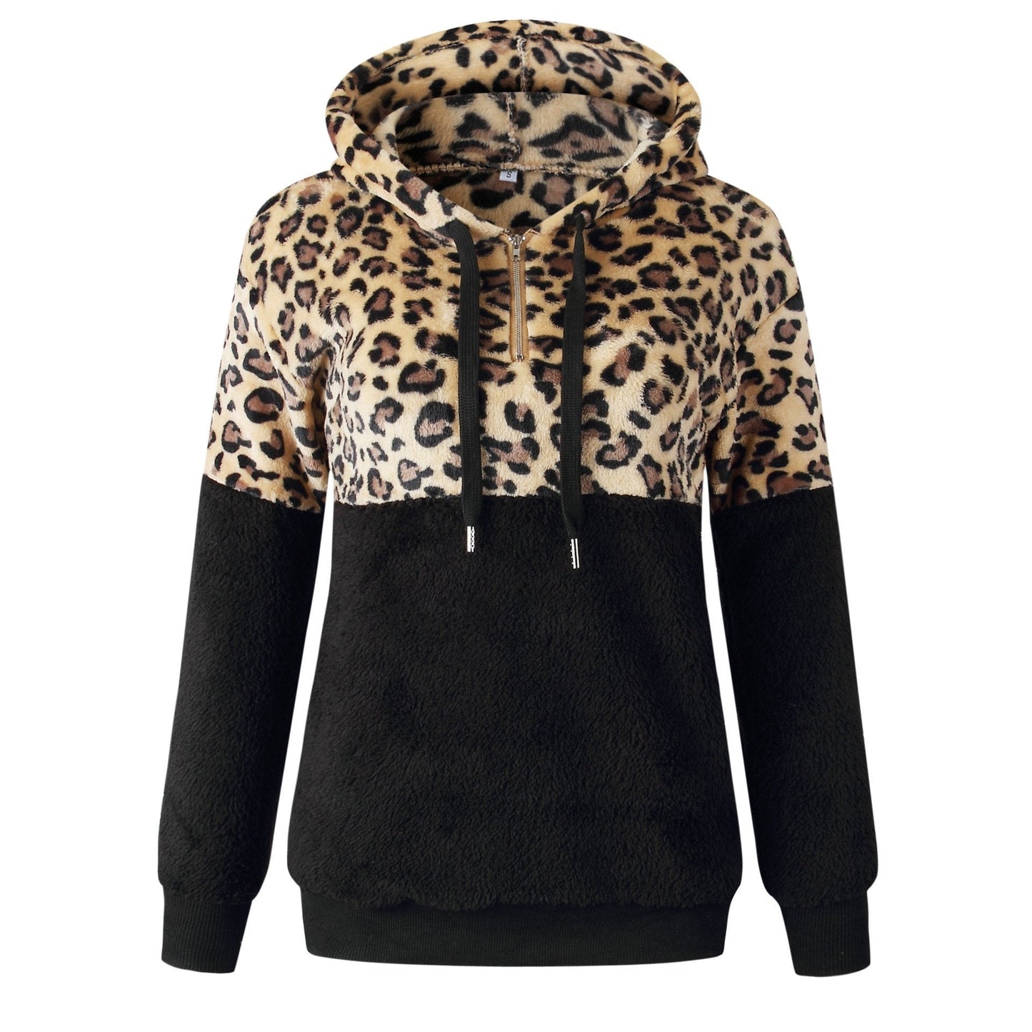 Teddy pullover - extremely warm and cozy hoodie with a stylish leopard pattern for spring