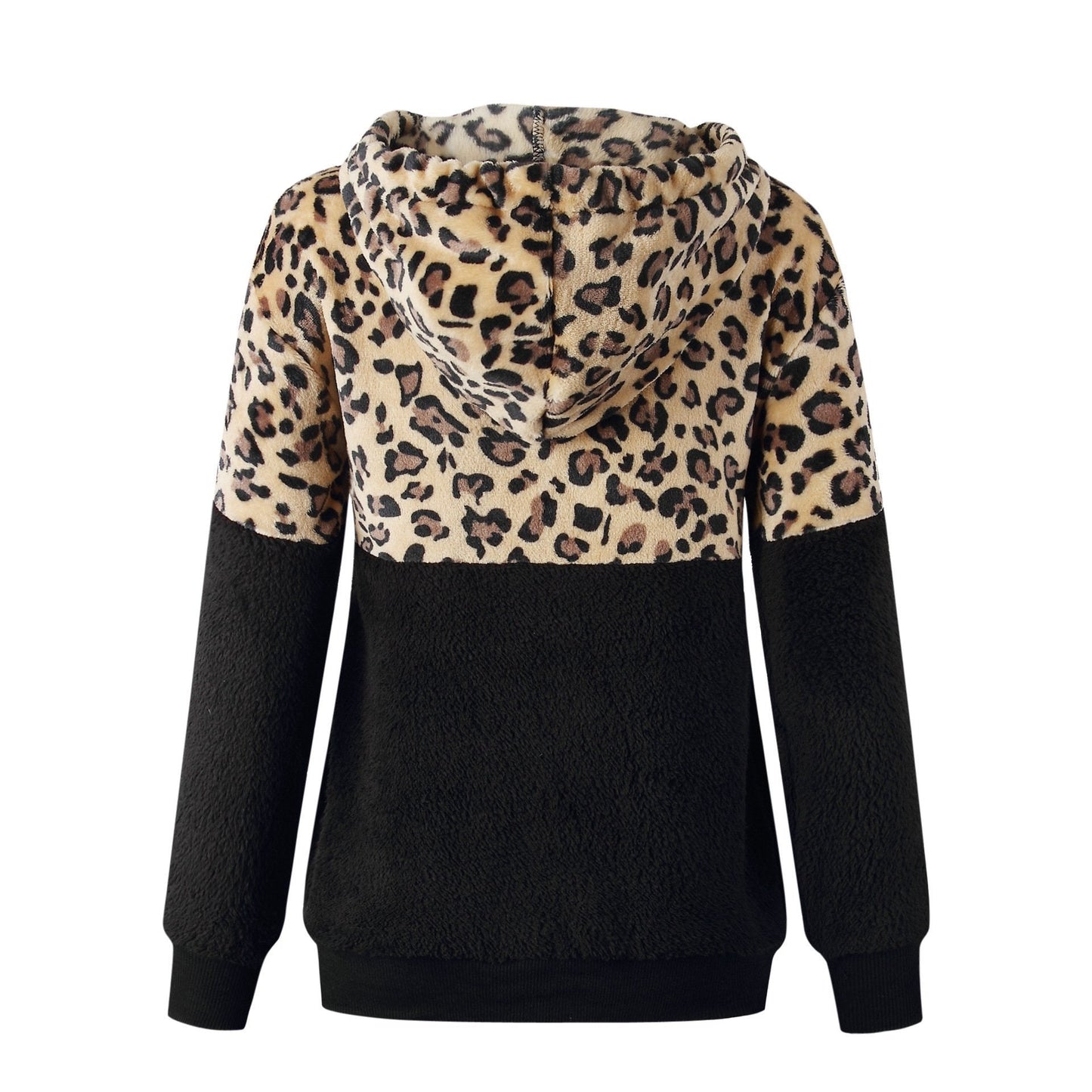 Teddy pullover - extremely warm and cozy hoodie with a stylish leopard pattern for spring