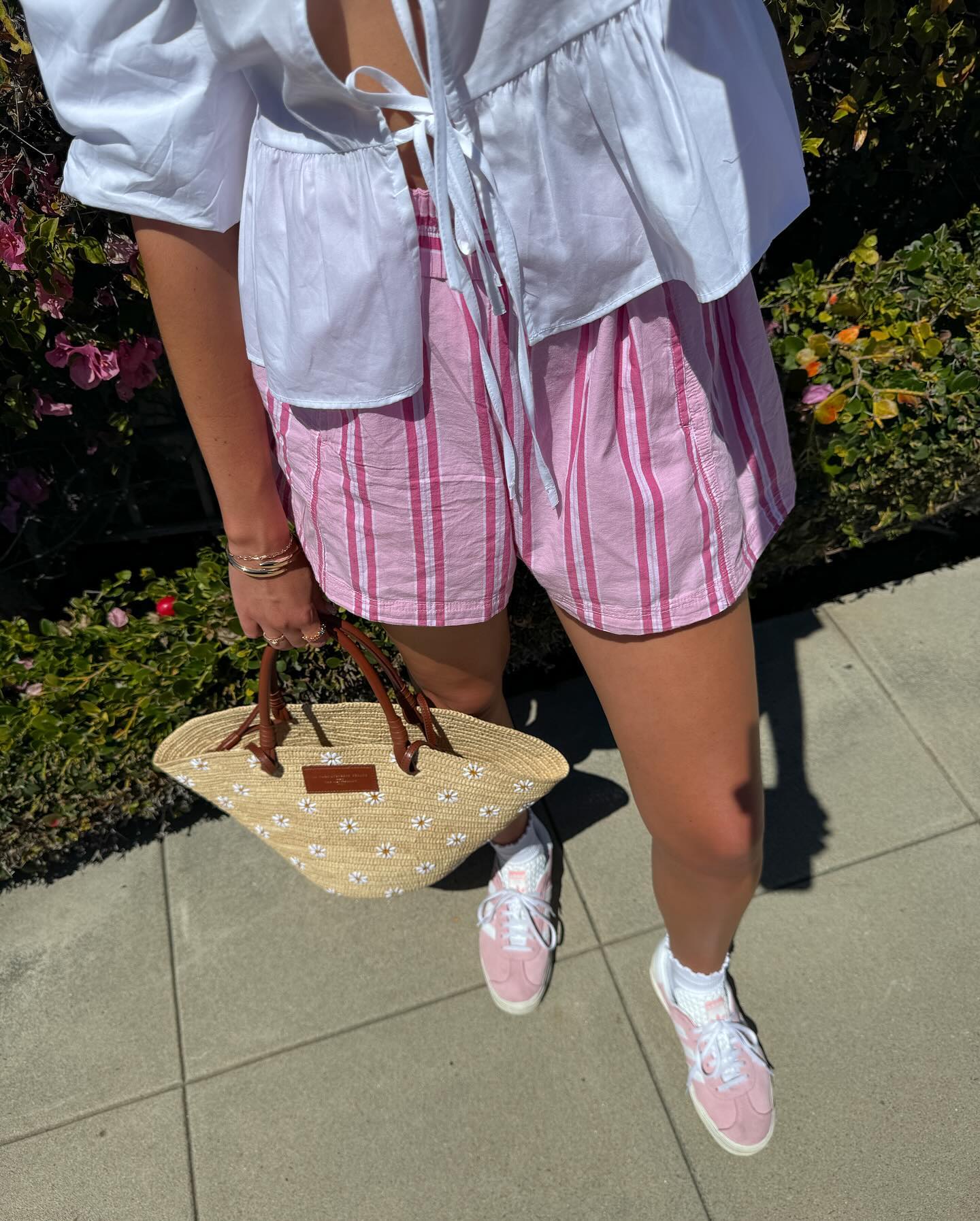 NIMA bedrukte gestreepte blouse en broek set