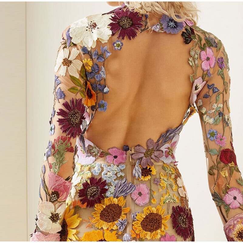 NIMA Elegante jurk met bloemdecoratie - Adrienne