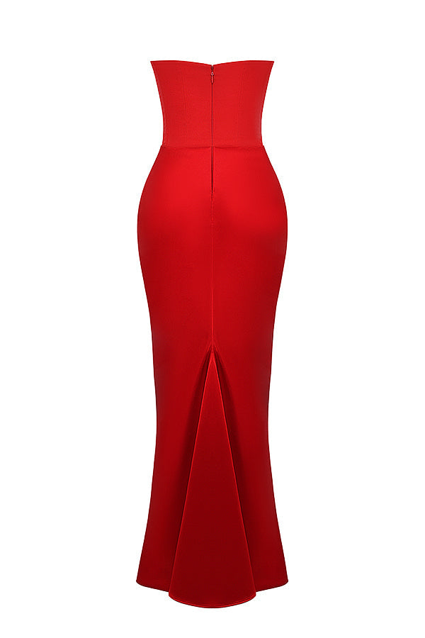 NIMA Elegant strapless korset maxi jurk