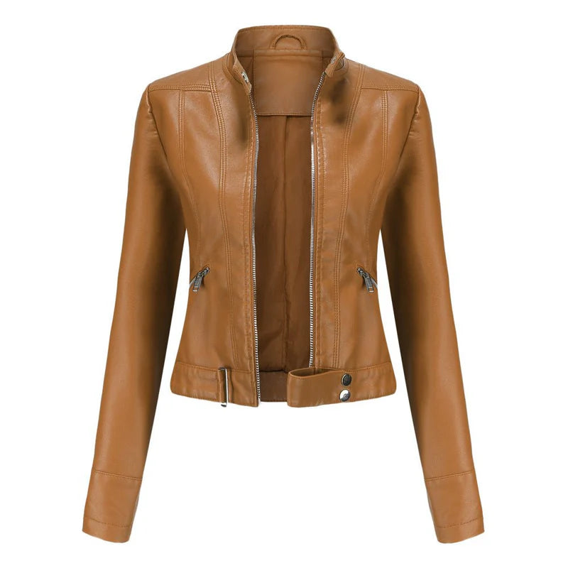 Tabea – modern leather jacket with a feminine fit