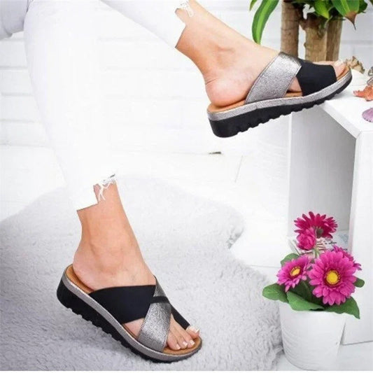 NIMA Teencorrectie zilveren top comfortabele slippers