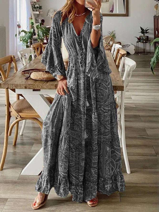 NIMA Bohemian Strand Maxi Jurk Bloemenprint