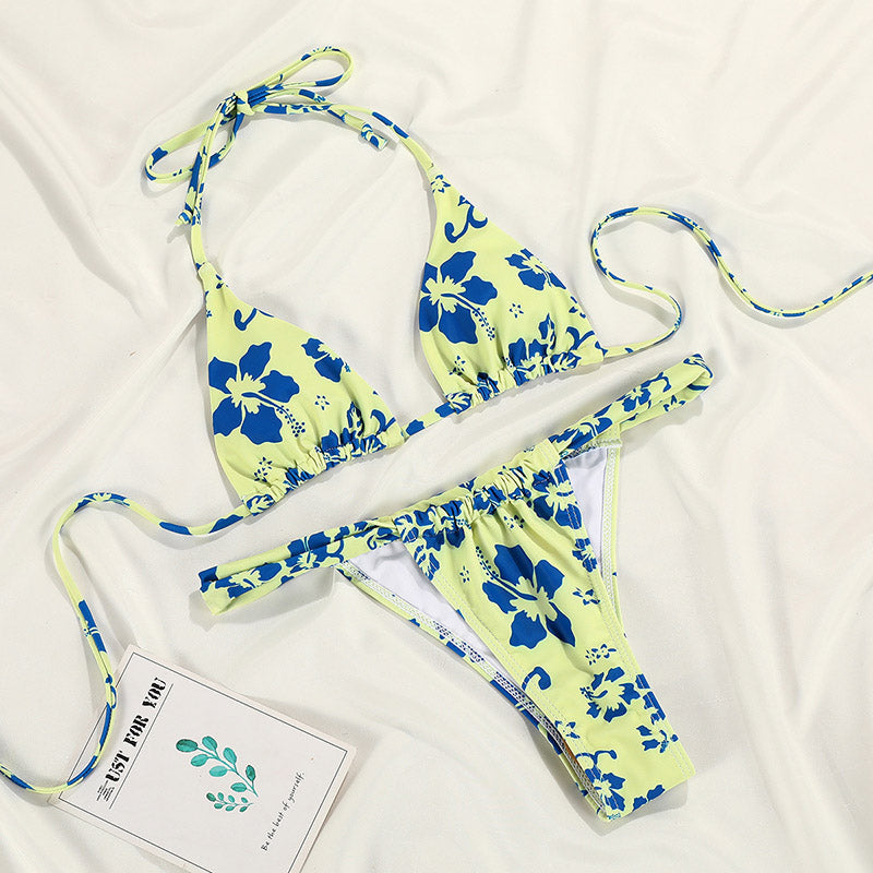 NIMA Brazilian bikini met bloemenprint en lage taille